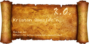 Kriston Osszián névjegykártya